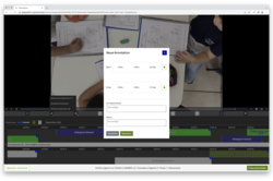 Screenshot der Lernplattform mit geöffnetem Dialog zur Bearbeitung von Annotationen